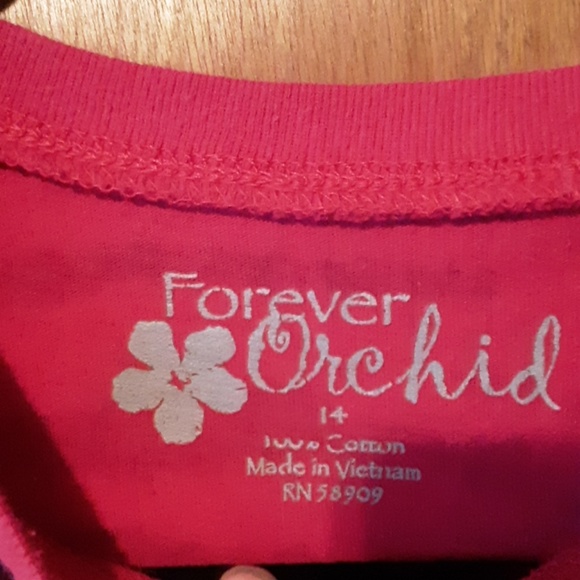 So cute! Forever Orchid long sleeve T sz 14 - Picture 2 of 3